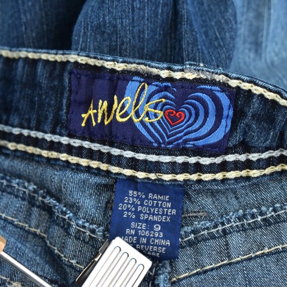 Women's Angels Jeans Denim Bootcut 22" Inseam SIZE 9 Dark Wash - Picture 10 of 10